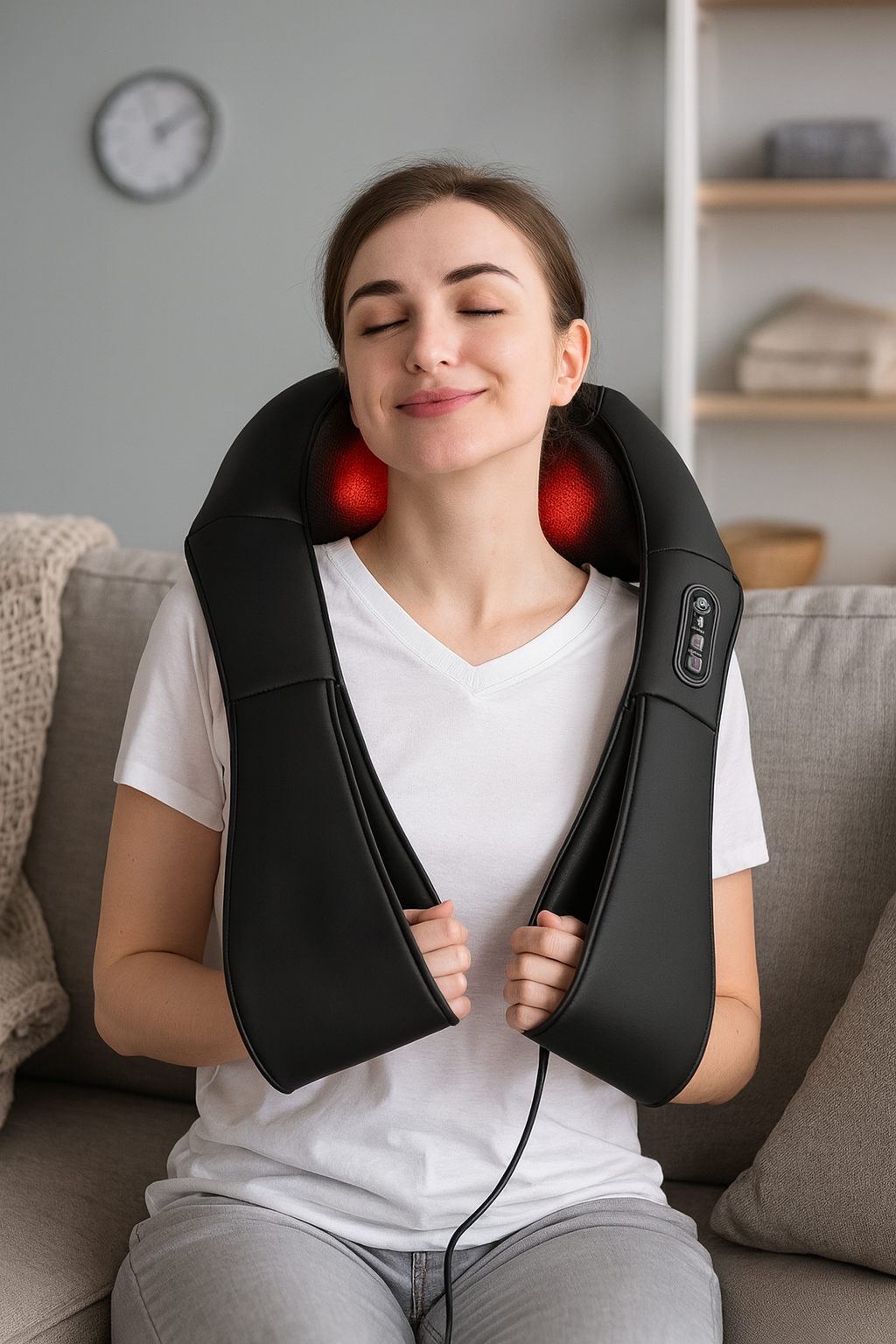 Heated Shiatsu Neck And Shoulder Deep Tissue Pressure Point Massager