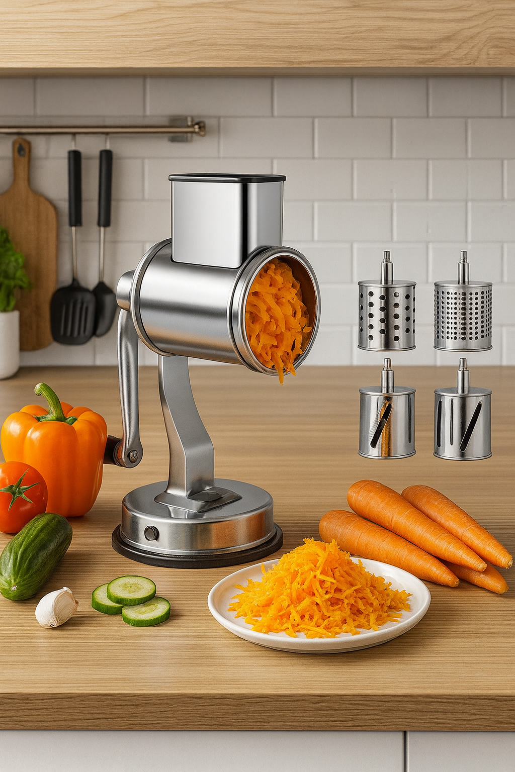 Multi-Functional Kitchen Rotary Food Grater/Shredder/Slicer
