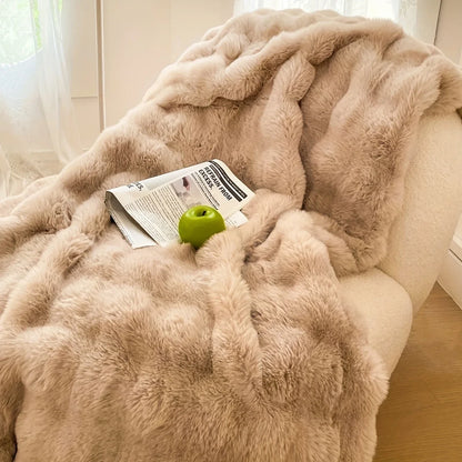 Ultra-Soft Faux Rabbit Fur Blanket