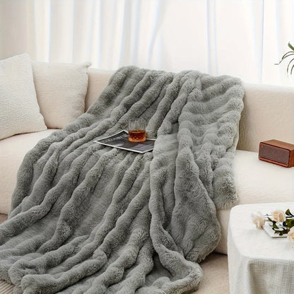 Ultra-Soft Faux Rabbit Fur Blanket